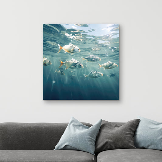 Swimming peacefully - 32"x32" Canvas