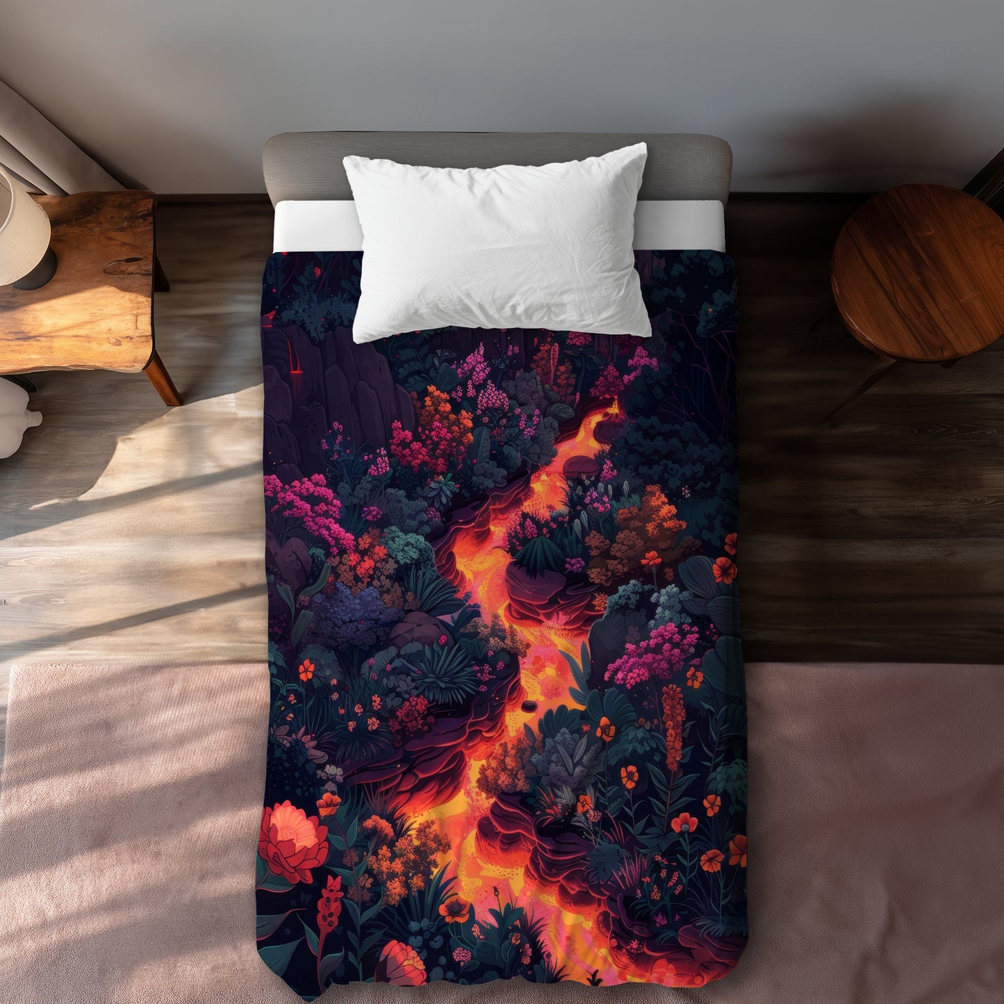Housse de couette Lave en fusion | Parure de lit décorative audacieuse