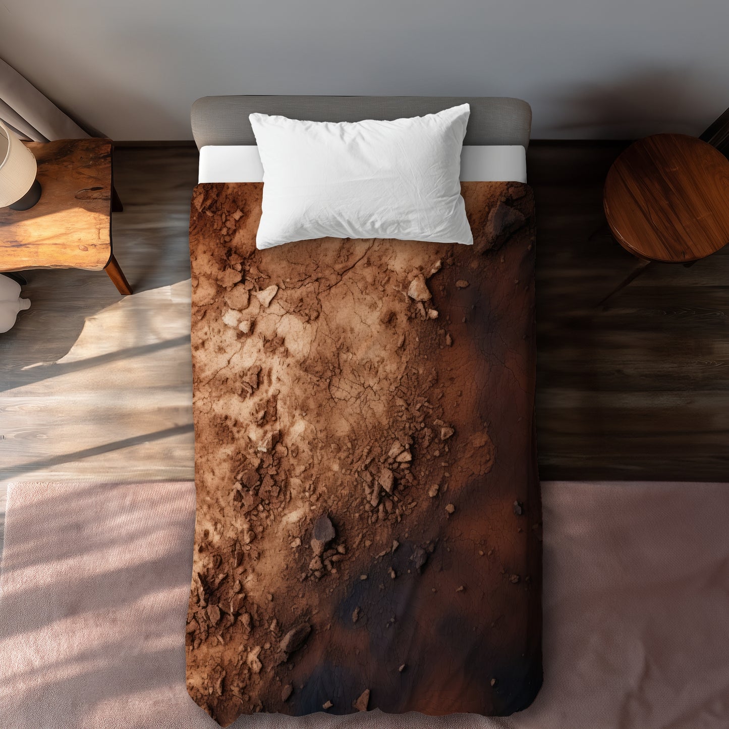 Housse de couette marron à motif Dark Patch | Décoration d'intérieur élégante