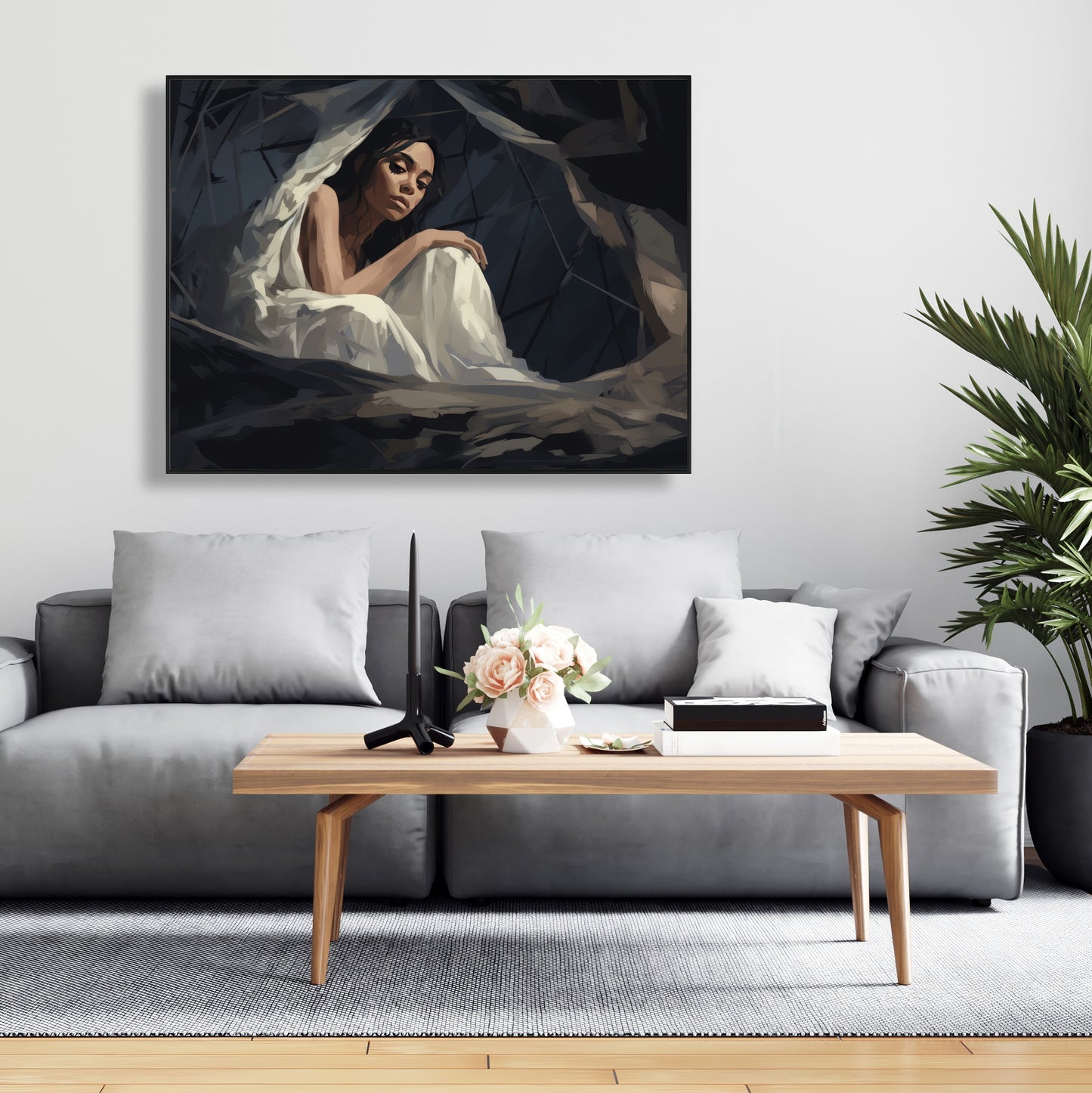 Cocooned - 36"x36" Framed canvas