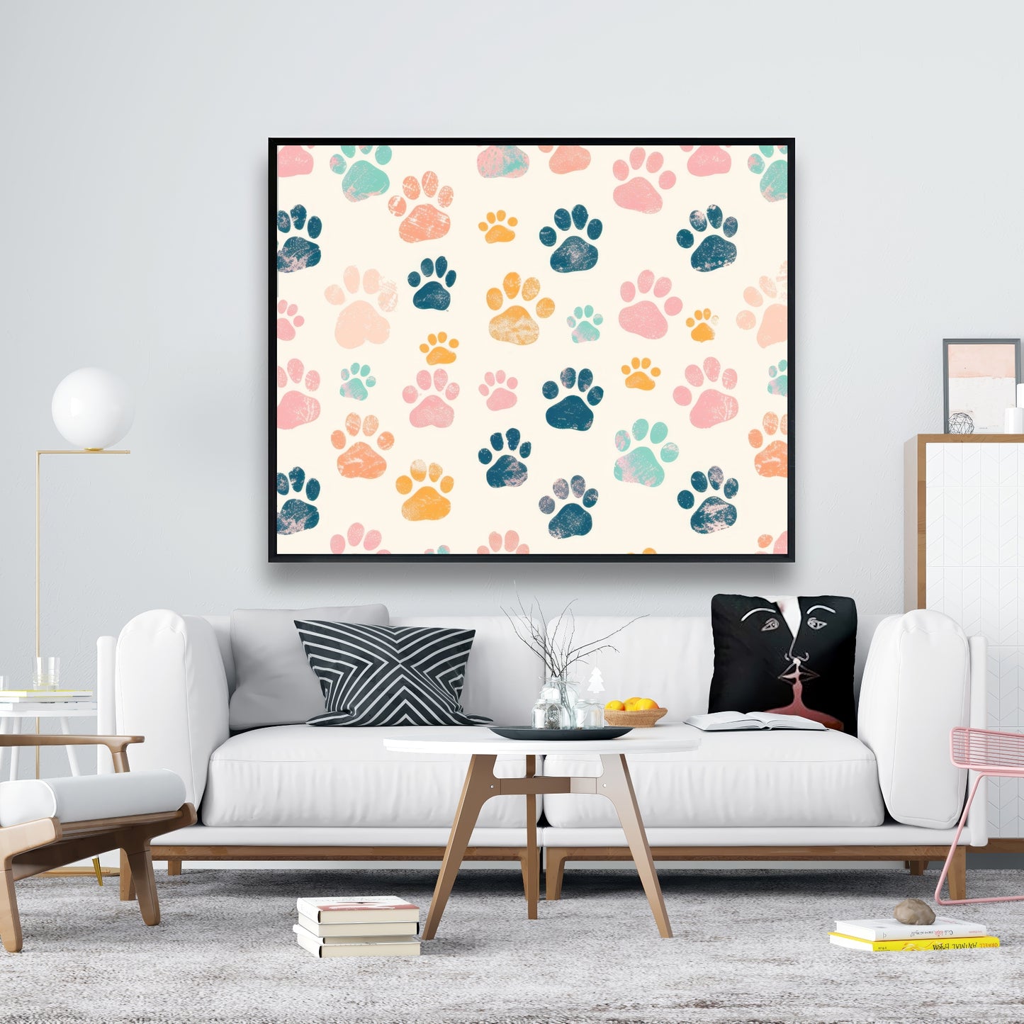 Cute paws - 36"x36" Framed canvas