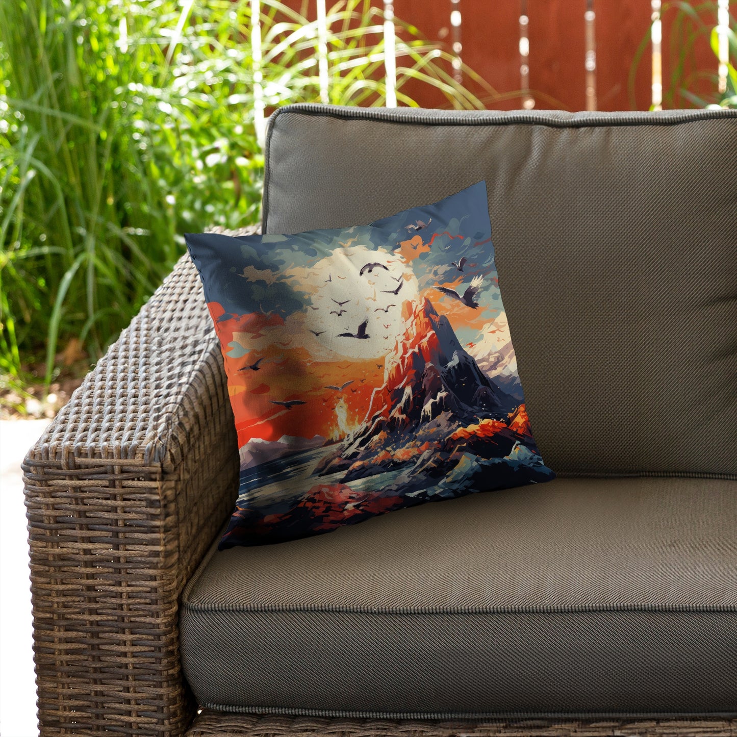 Towards Danger Gray Poly Twill Throw Pillow for Home Decor