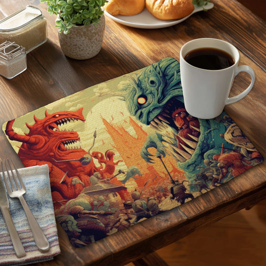 Colossi Red Braided Polyester Placemat | Home Decor Essentials