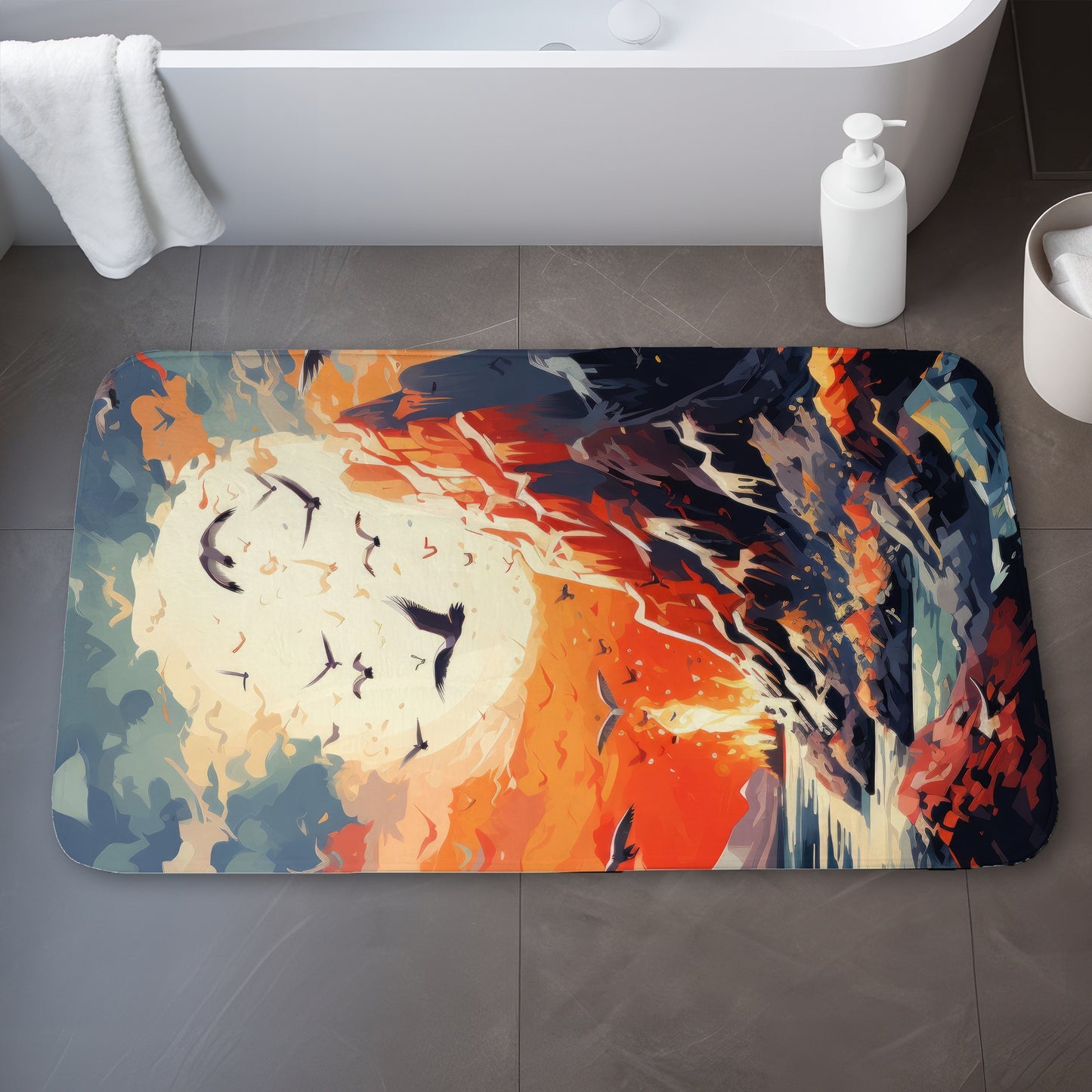 Towards danger - 17"x24" Bath mat