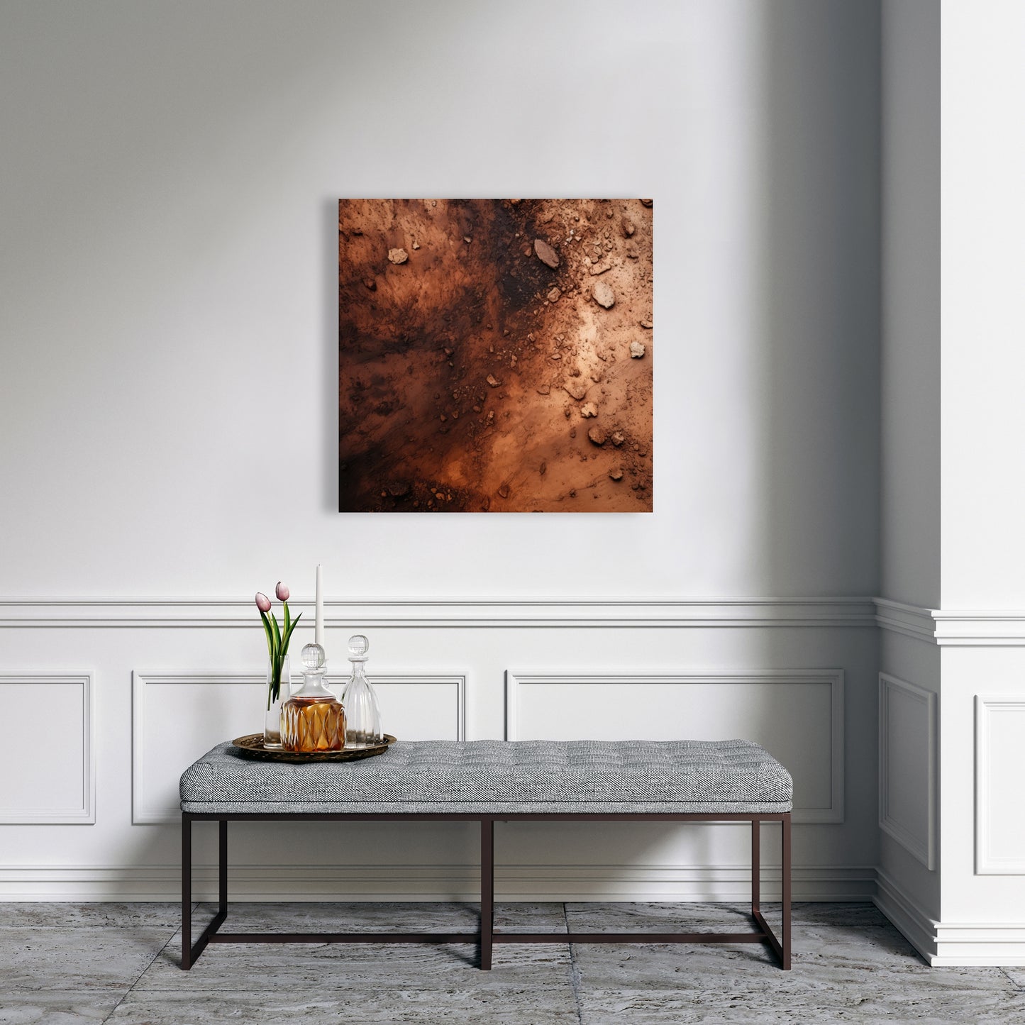 Digging White Canvas Art - Stylish Home Decor Piece