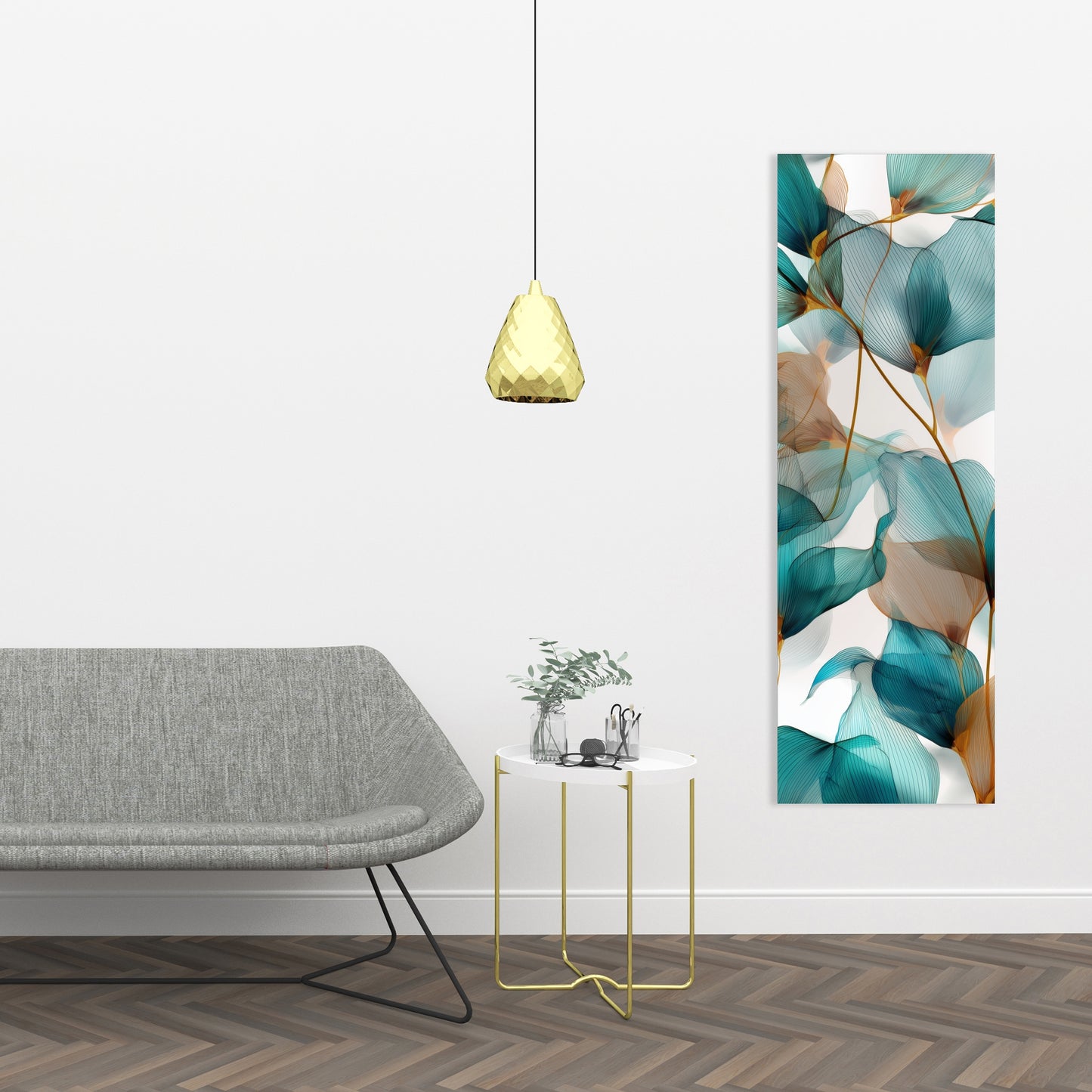 Teal and brown - 32"x32" Canvas