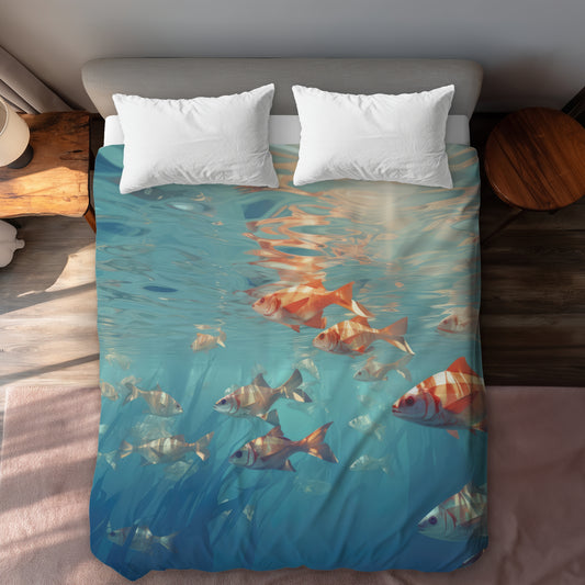 Surface tension Turquoise duvet cover | Stylish home decor