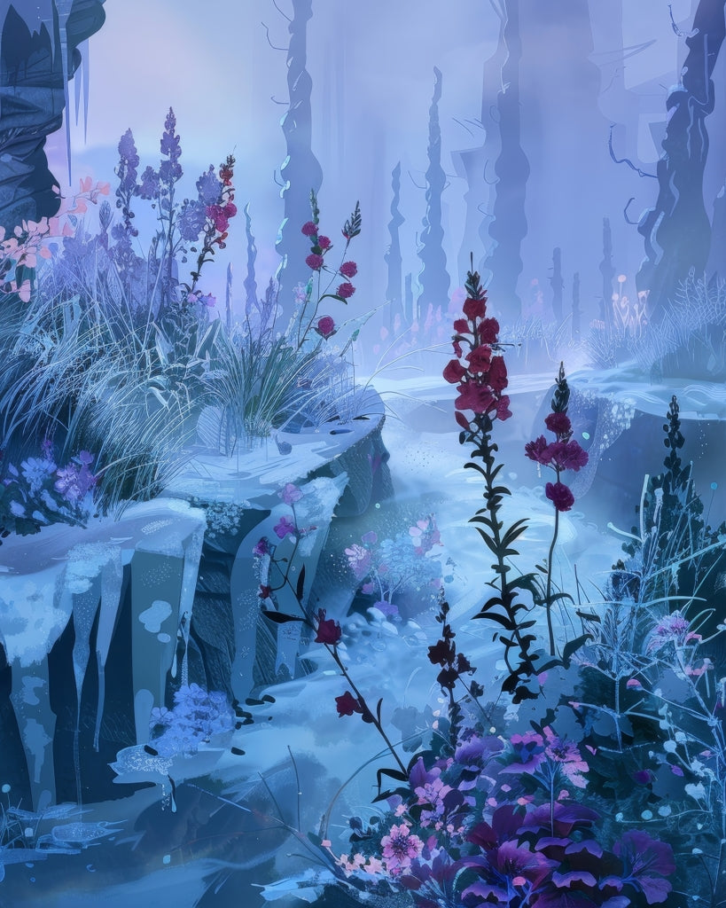 Valley of ice - Framed Canvas - Print on demand