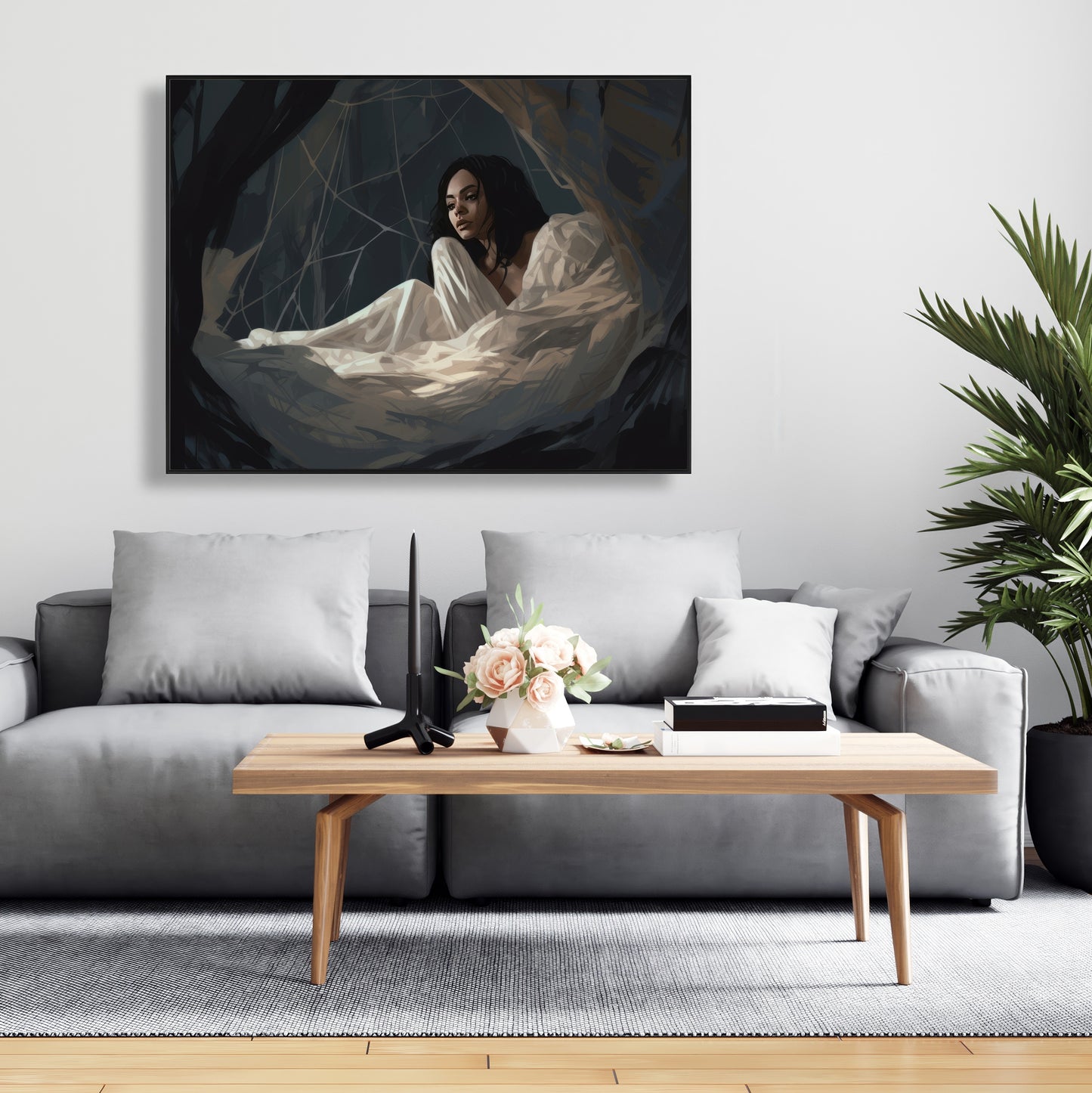 Spider princess - 36"x36" Framed canvas