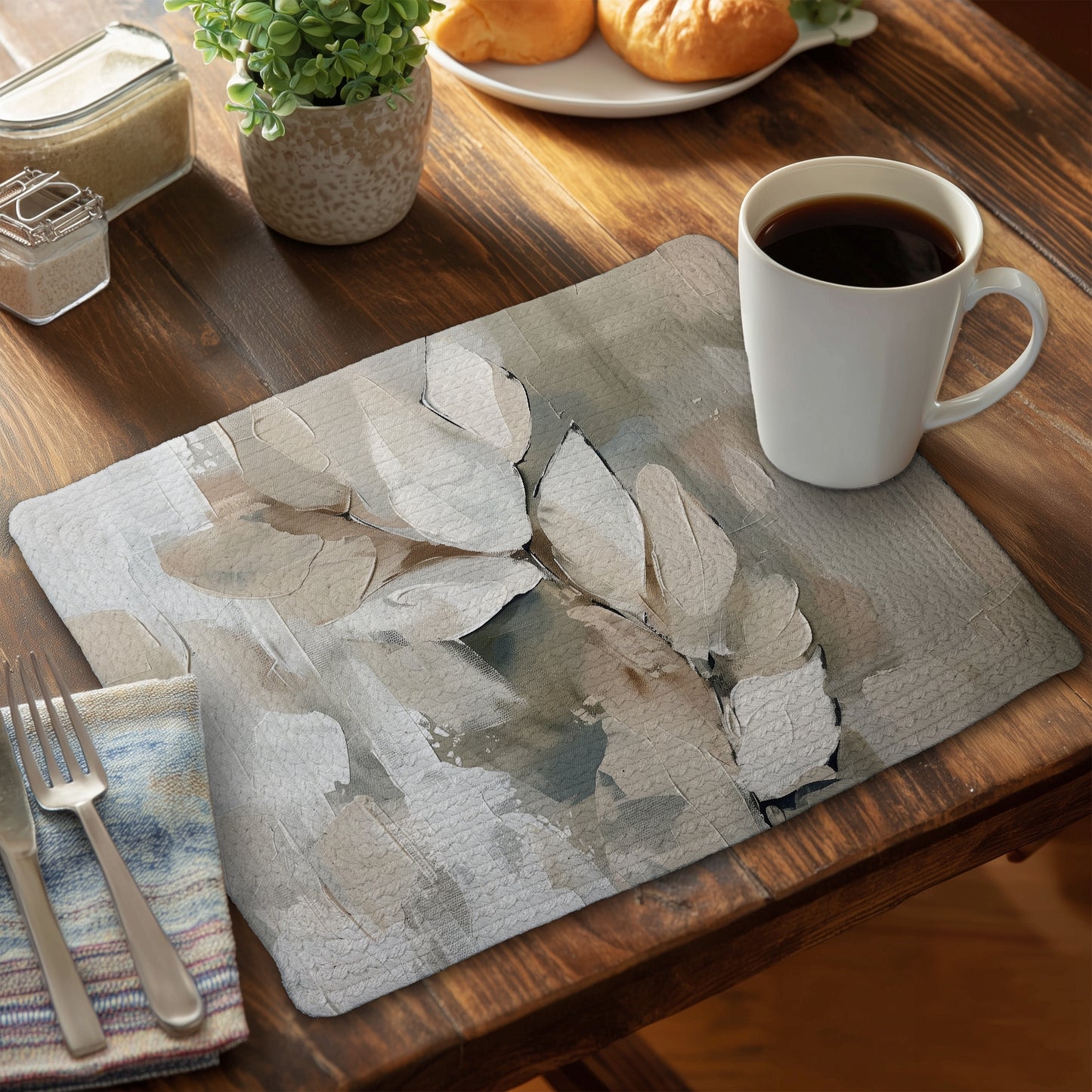 Leaf Braided Polyester Placemat - Stylish Home Decor Accent