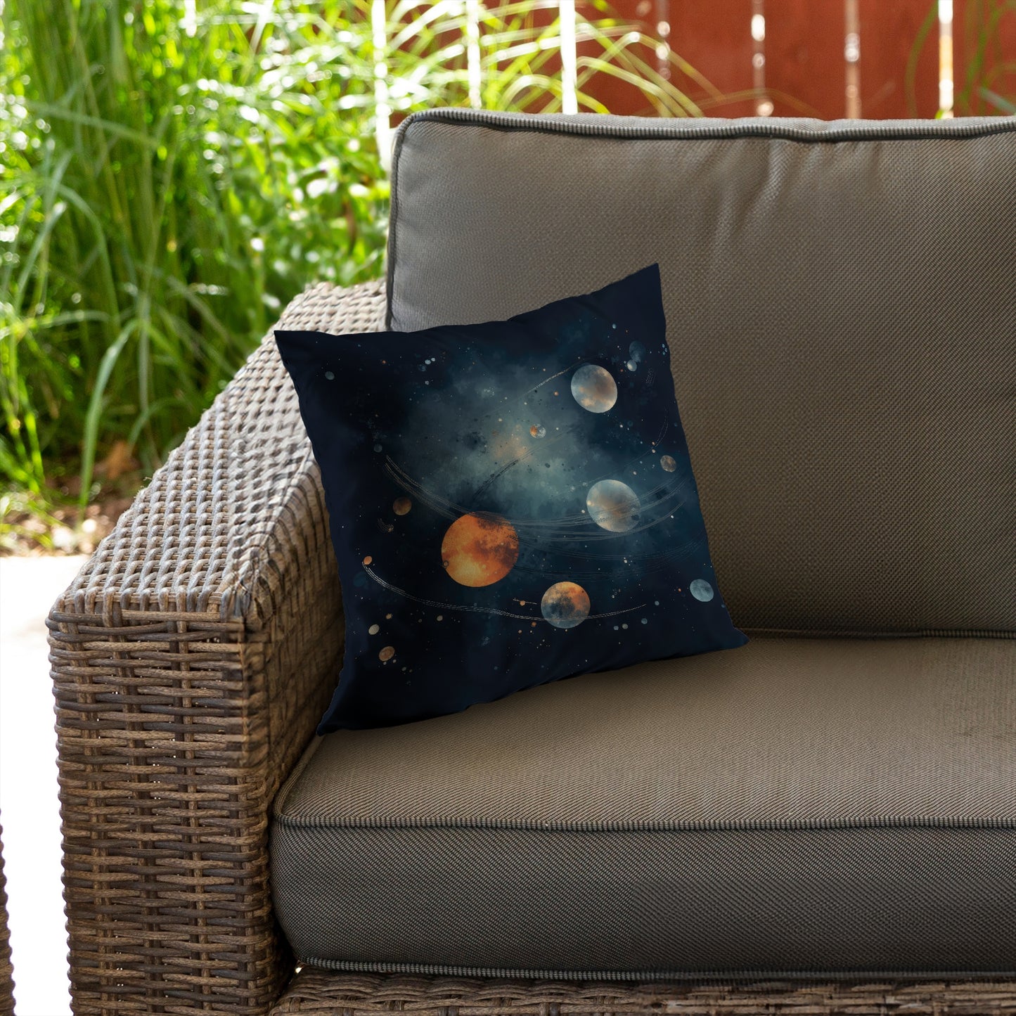 Deep Exploration Blue Poly Twill Throw Pillow - Home Decor Insert