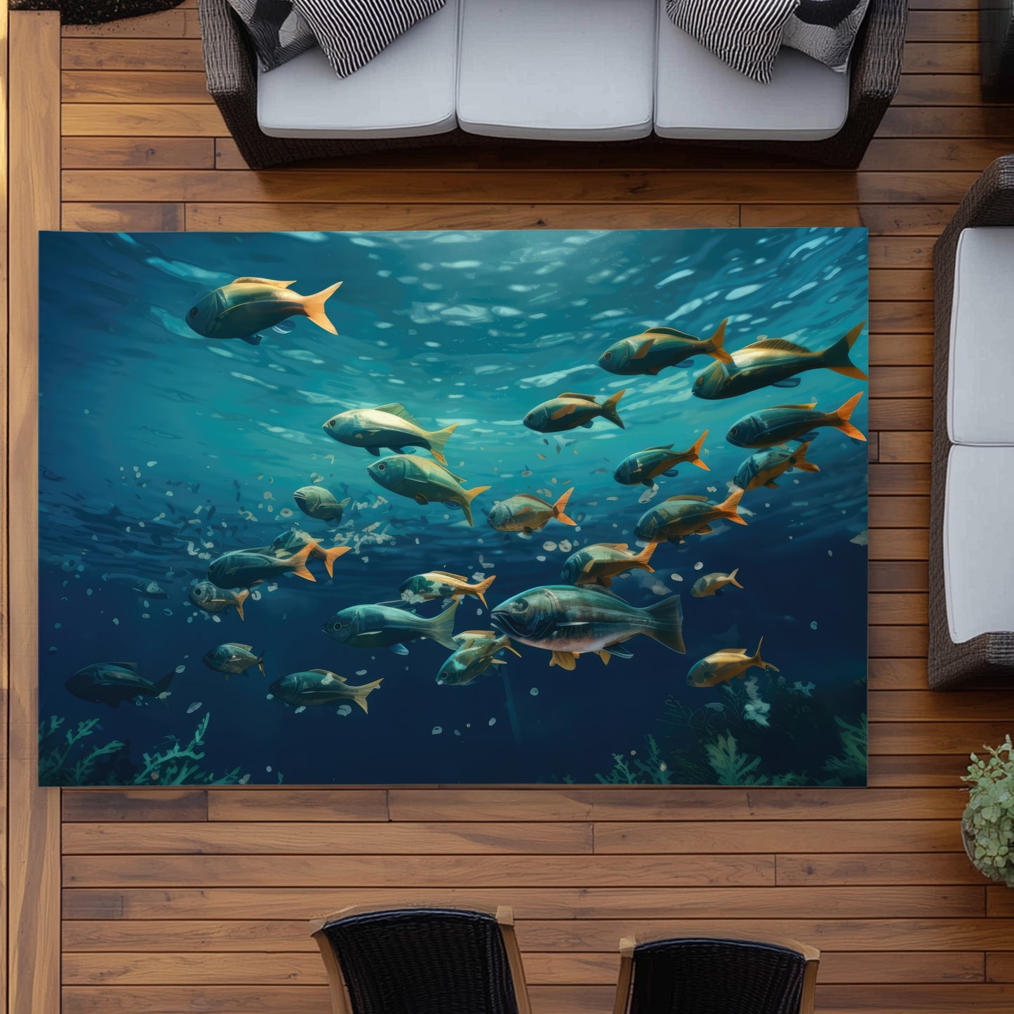 Shallow Swim Blue Outdoor Area Rug for Home Decor | Stylish Design