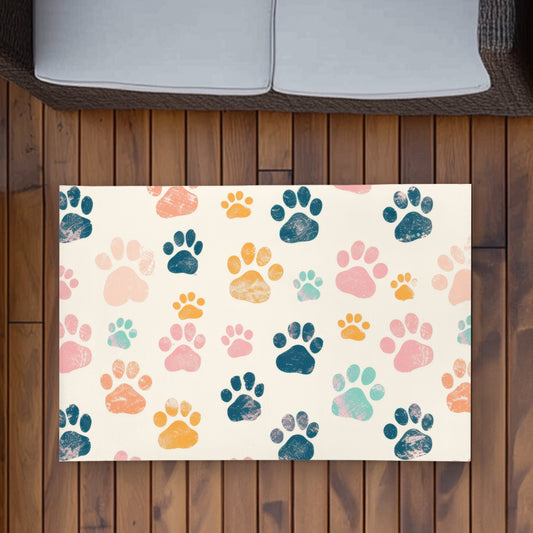 Tapis d'extérieur à motif Pattes adorables – Un accent de décoration élégant pour la maison
