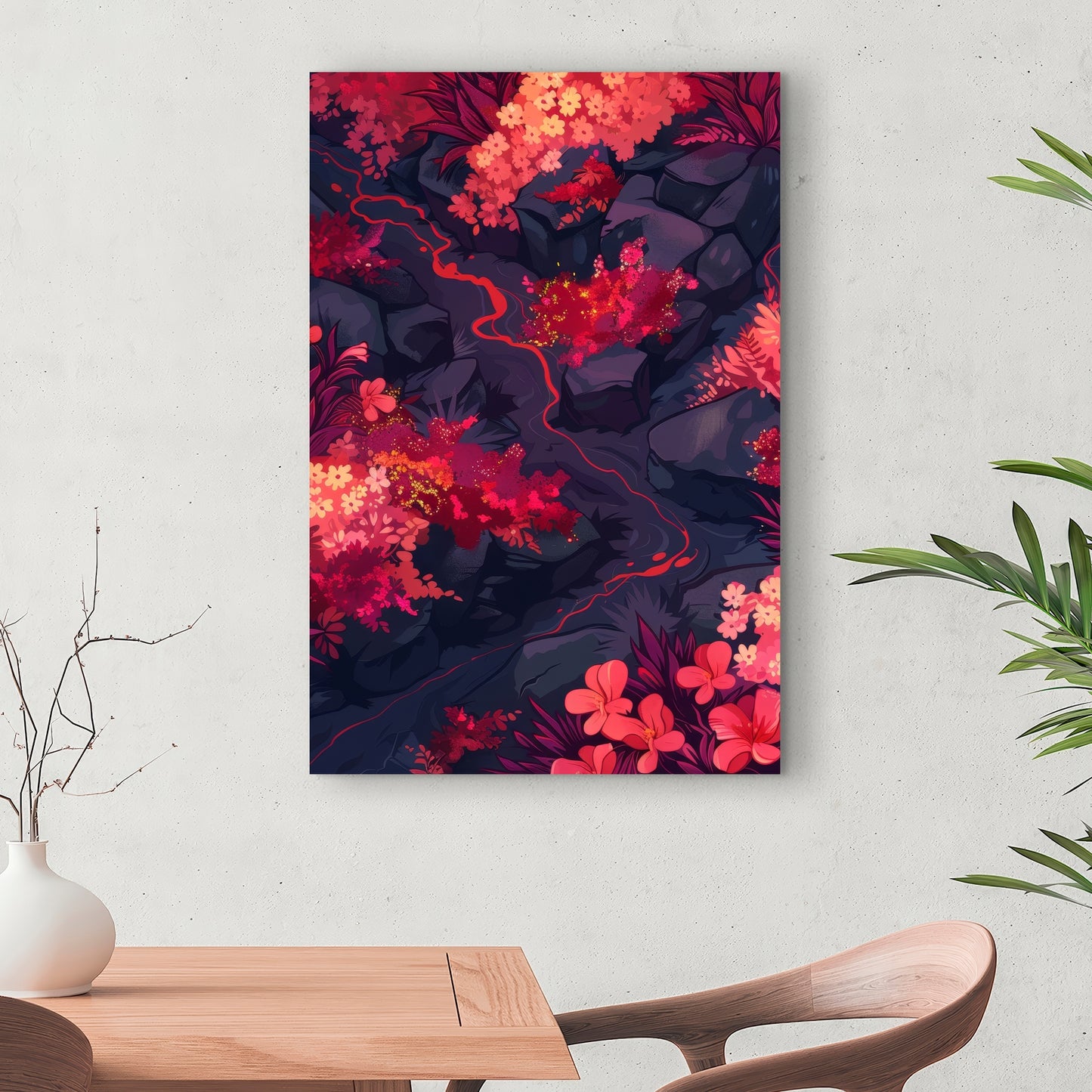 Burning plants - 32"x32" Canvas