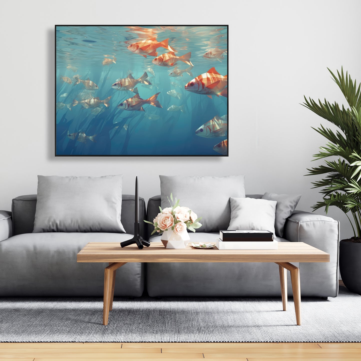 Surface tension - 36"x36" Framed canvas