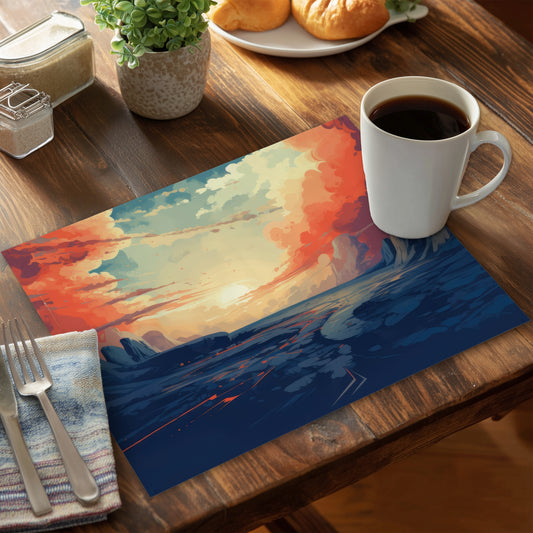 Finally Light Blue Polyester Placemat | Home Decor Essential