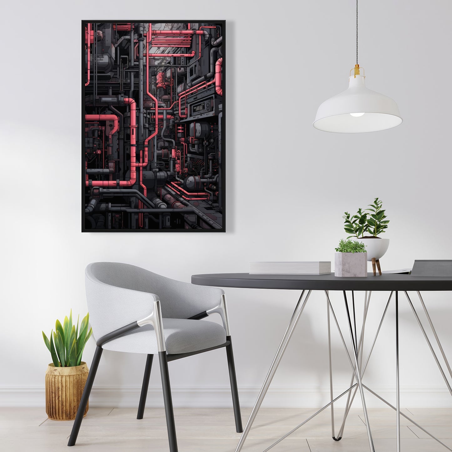 Tubular nightmare - 36"x36" Framed canvas