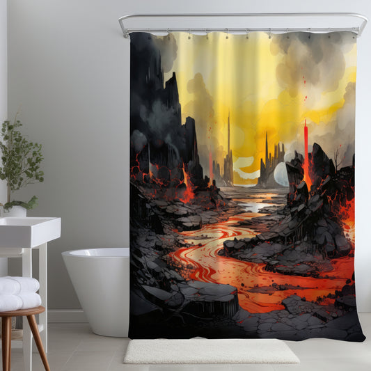 Charred Gray Shower Curtain for Elegant Home Decor | Stylish Design
