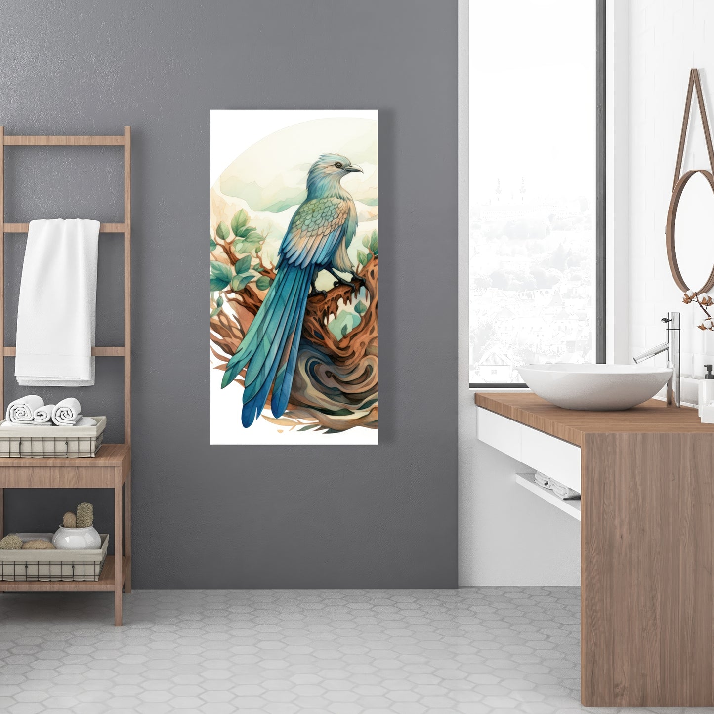 Perched - Turquoise Canvas Art for Home Decor | Stylish Accent