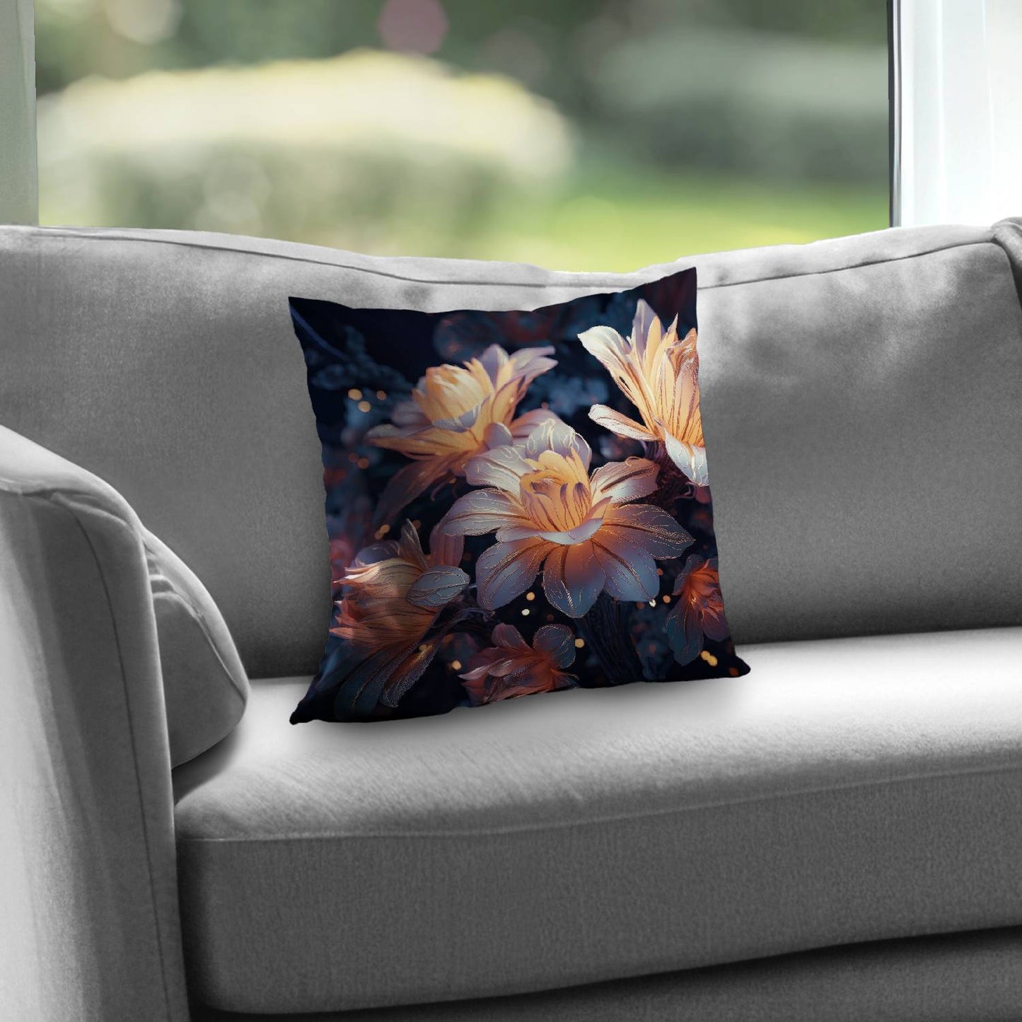 Pixie Flowers White Poly Twill Throw Pillow - Home Decor Insert