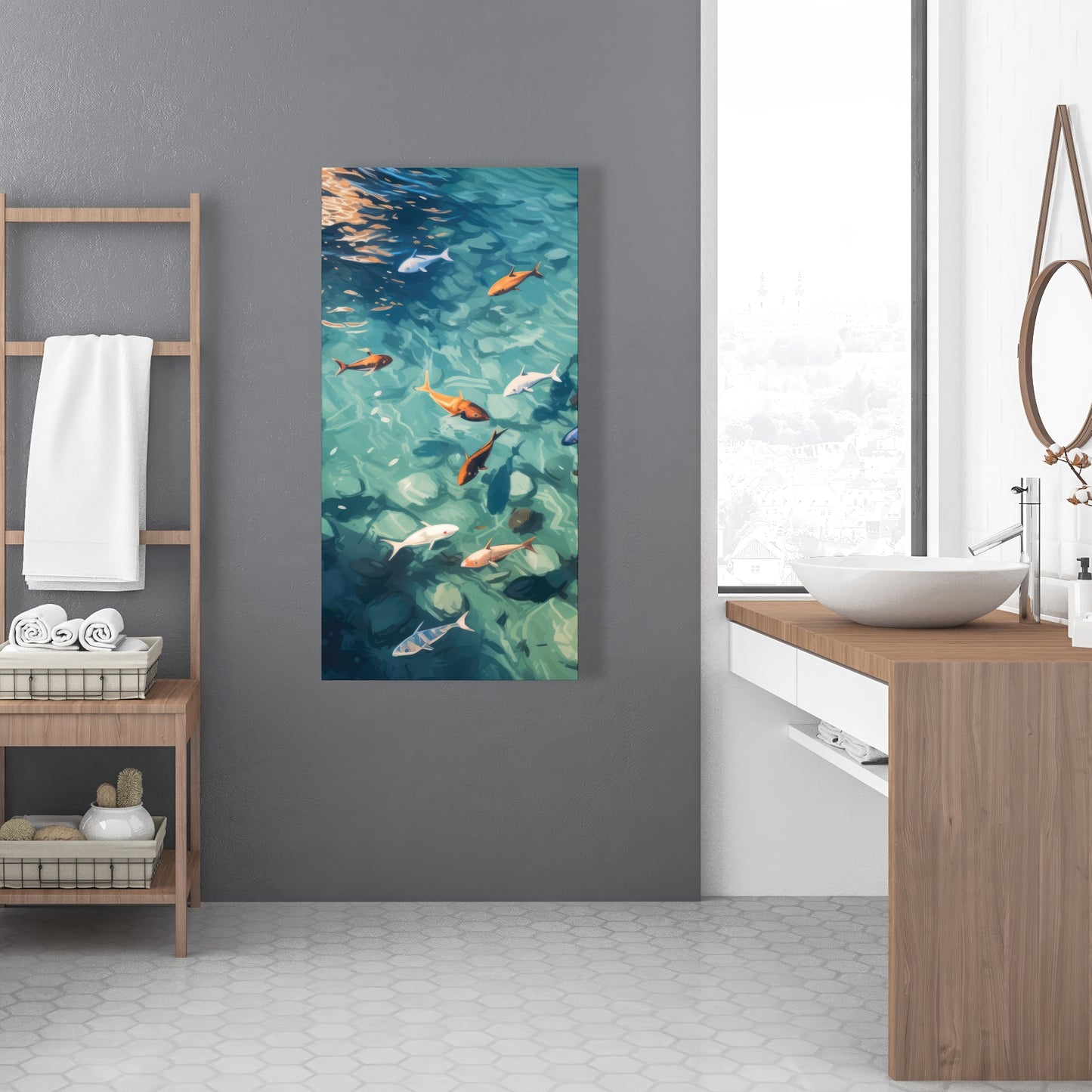 Caustic fish - 32"x32" Canvas