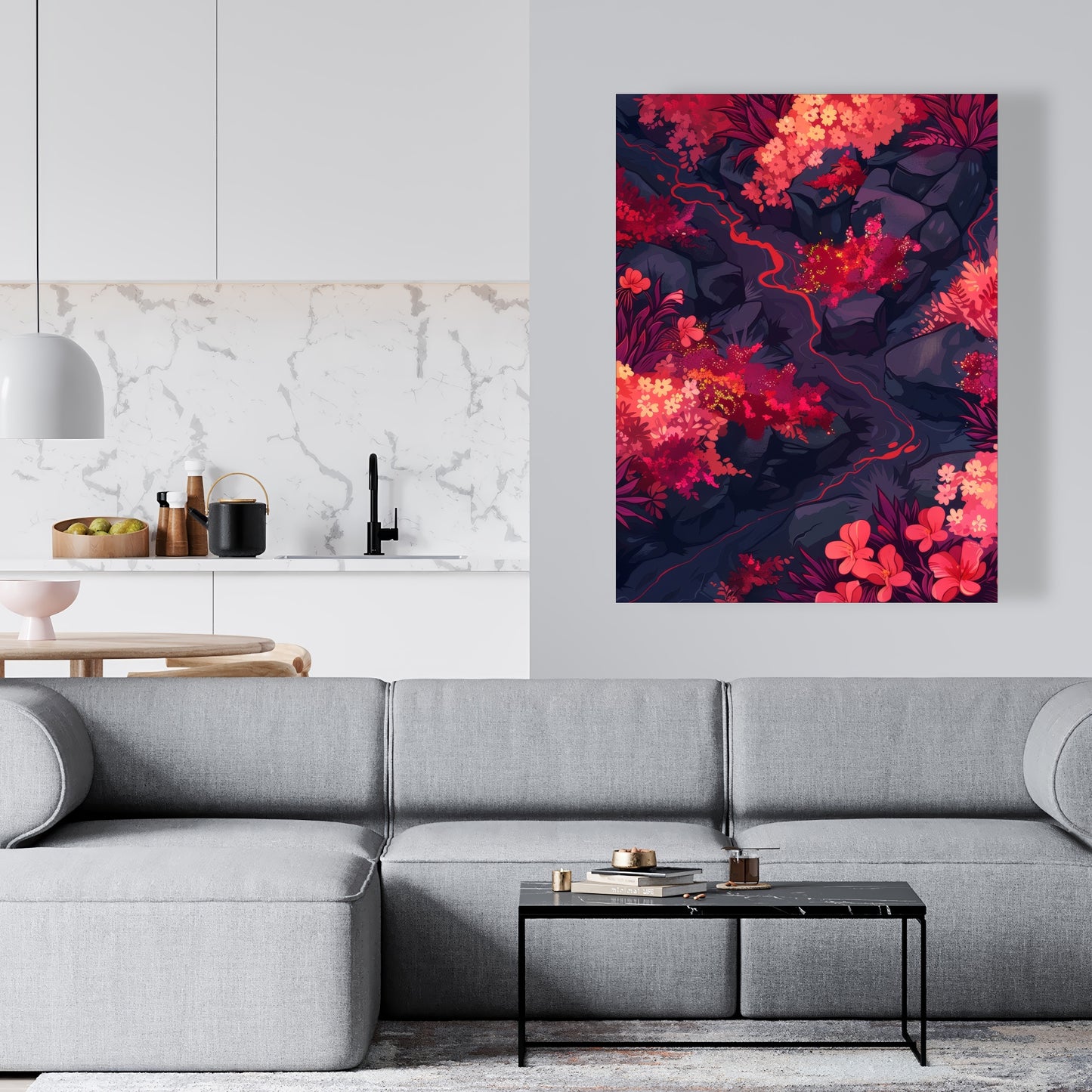 Burning plants - 32"x32" Canvas