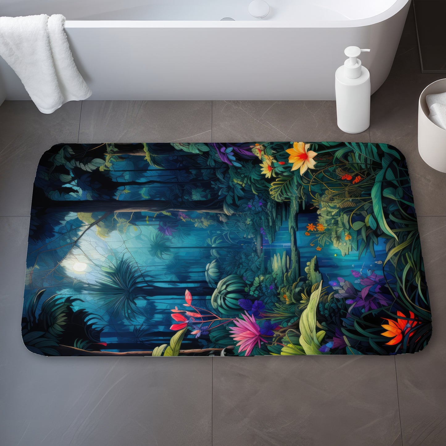 The beauty of nature Blue Bath Mat for Home Decor | Cozy Style