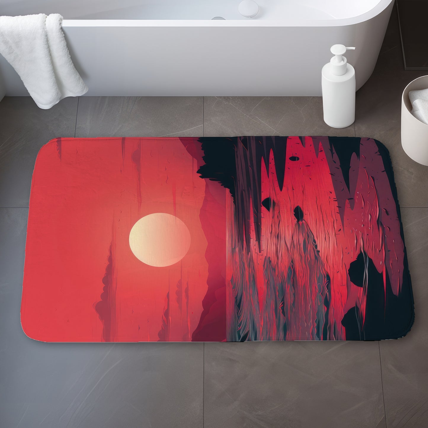Red sky - 17"x24" Bath mat