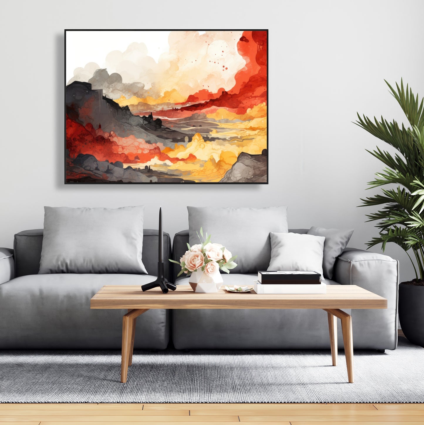 Scolding land - 36"x36" Framed canvas