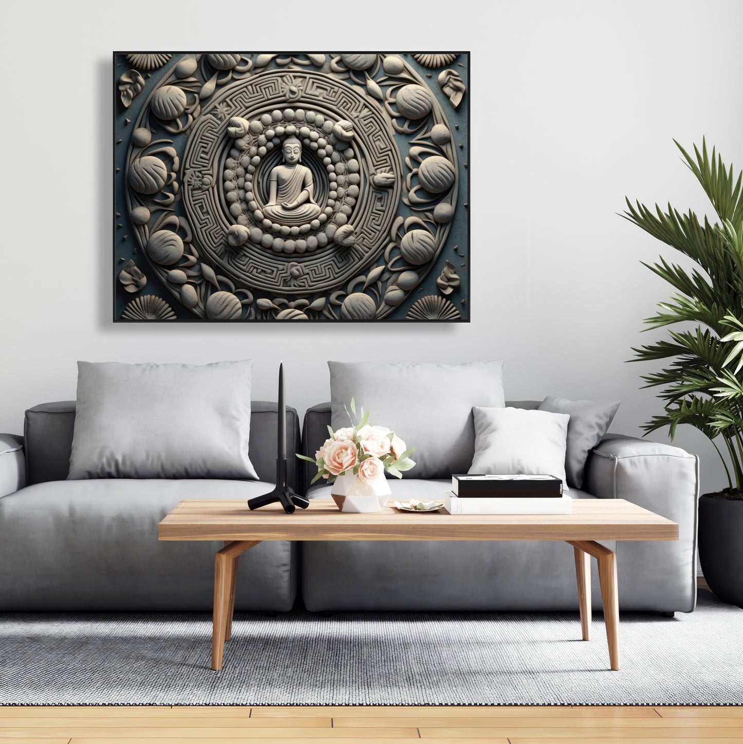 Spiritual peace - 36"x36" Framed canvas