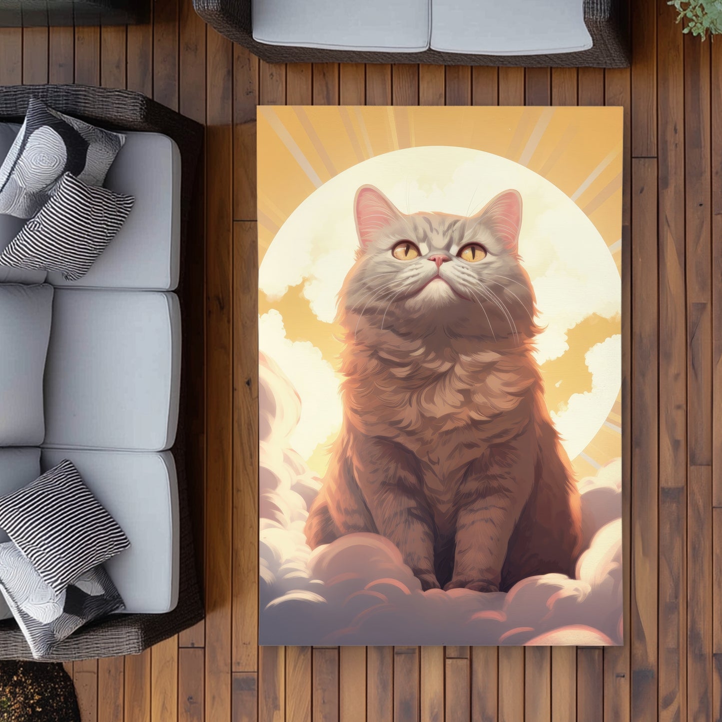 Intangible Purr Yellow Outdoor Area Rug for Home Decor
