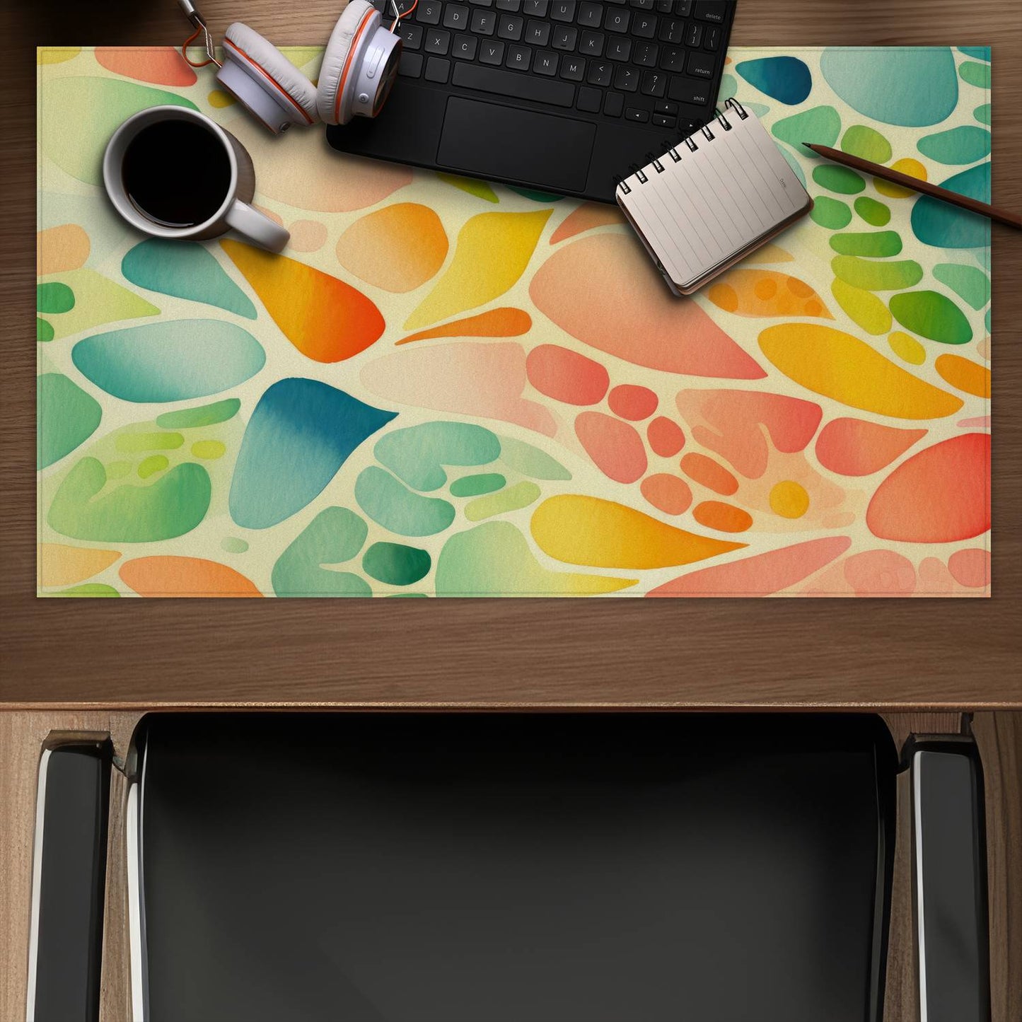 Organic Fruits Green Desk Mat | Eco-Friendly Home Decor