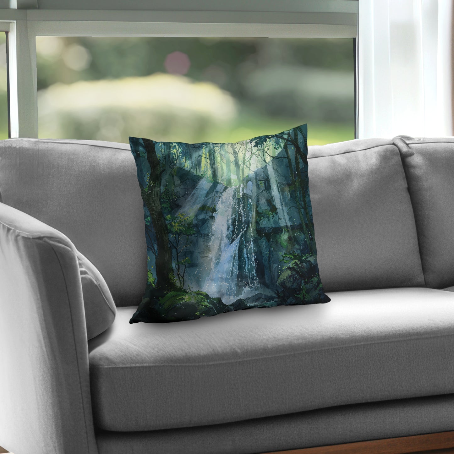 Sleeping Fall Green Poly Twill Throw Pillow - Home Decor Insert