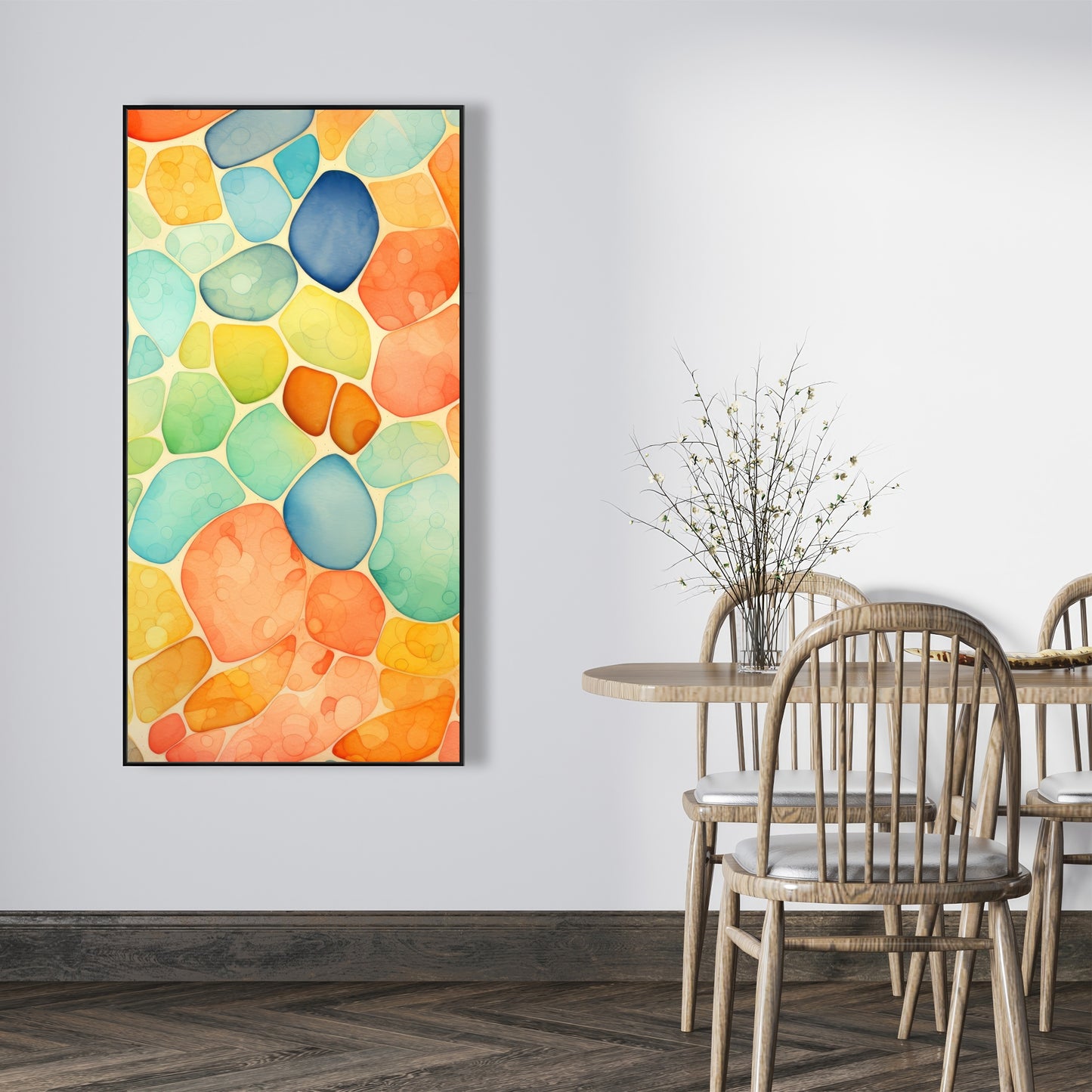 Blobs - Framed Canvas - Print on demand