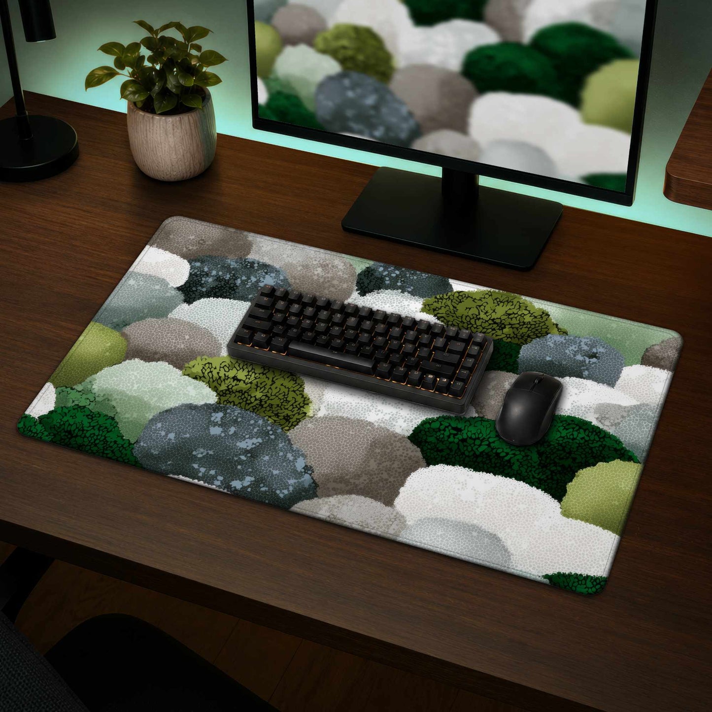 Mossy River Stones Desk Mat | Stylish Home Decor Accent