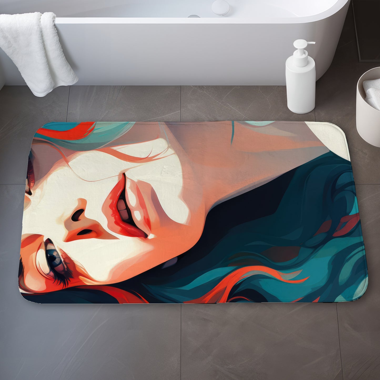 Dangerous lips - 17"x24" Bath mat