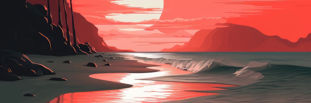 Blood sun - Framed Canvas - Print on demand
