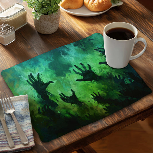 Hands of despair - 14"x18" Braided Polyester Placemat