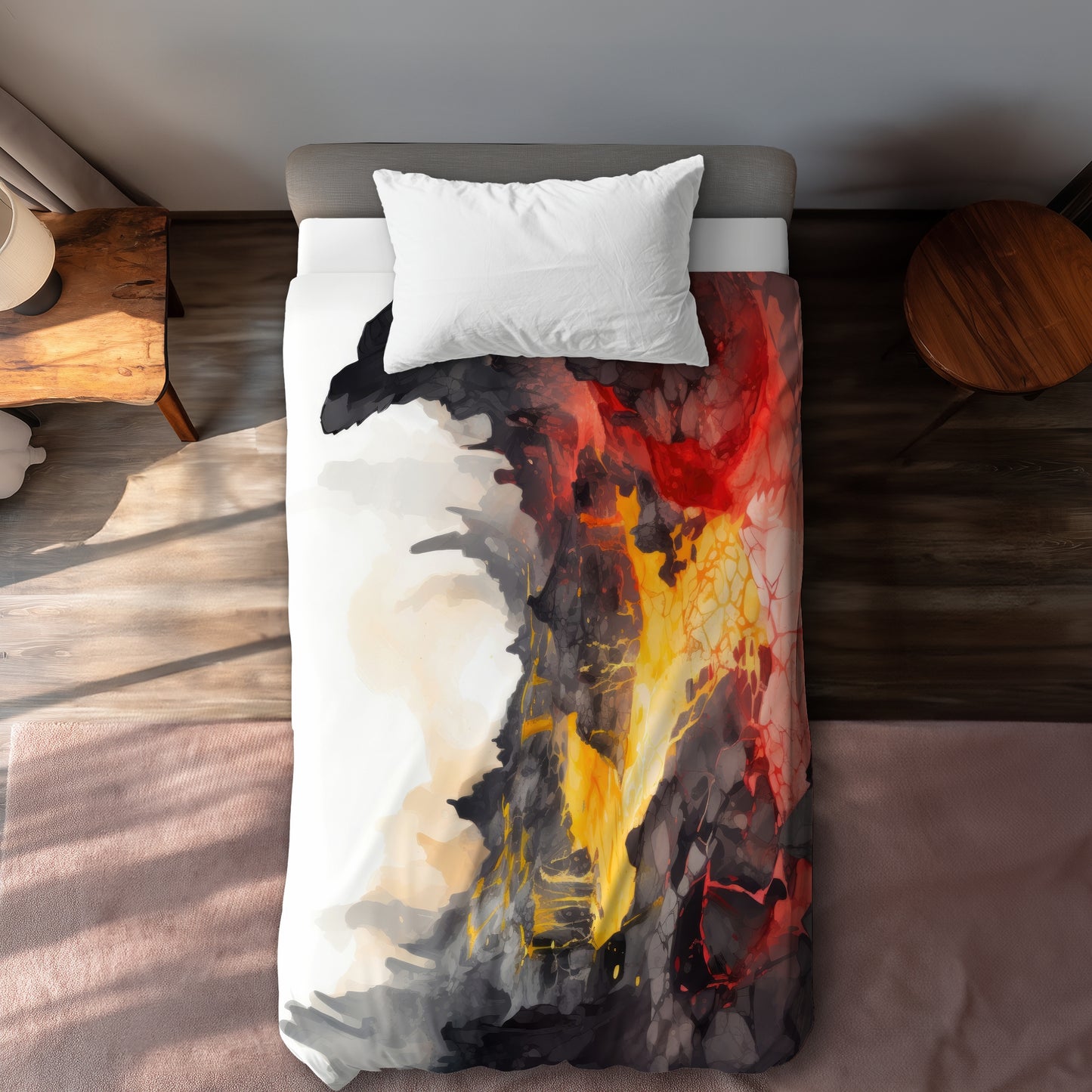 Hot and Flowing Yellow Duvet Cover | Stylish Home Decor