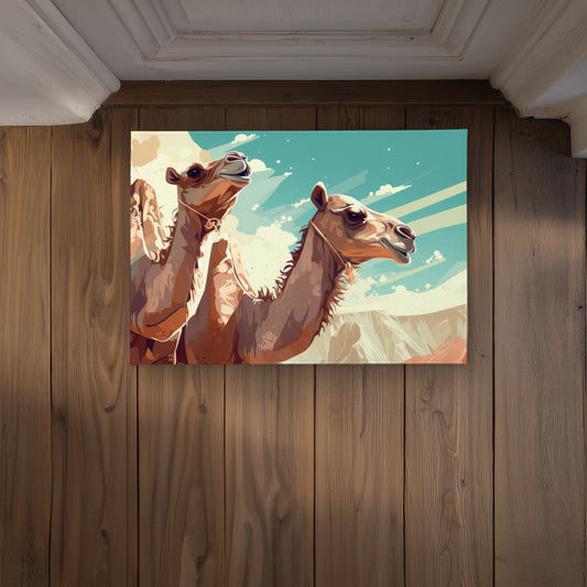 Two Camels Turquoise Indoor Outdoor Door Mat | Home Decor