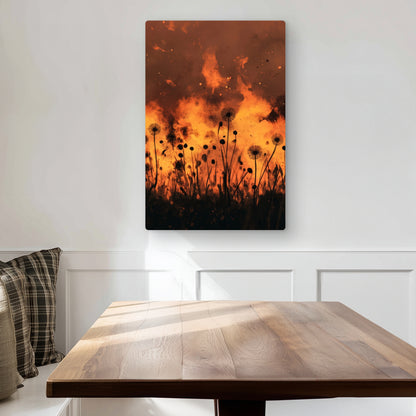 Ablaze - Yellow Metal Print for Stylish Home Decor