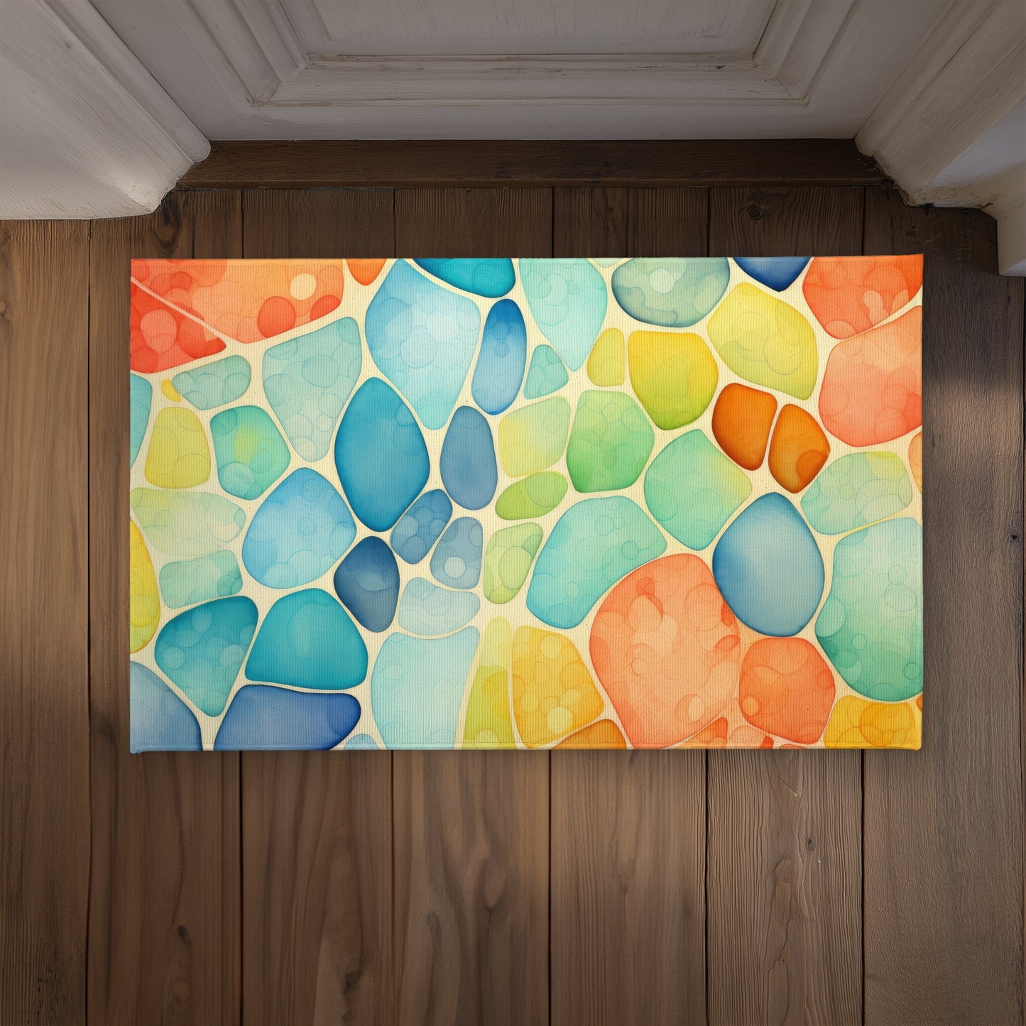 Blobs Orange Indoor Outdoor Door Mat - Stylish Home Decor