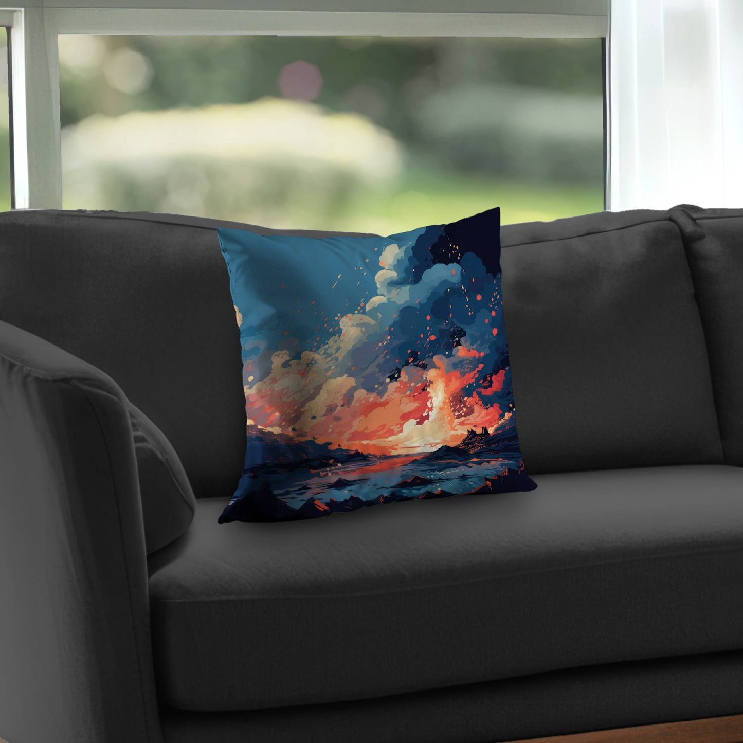 Le magma n'attend pas - Coussin décoratif en sergé de polyester pour la maison