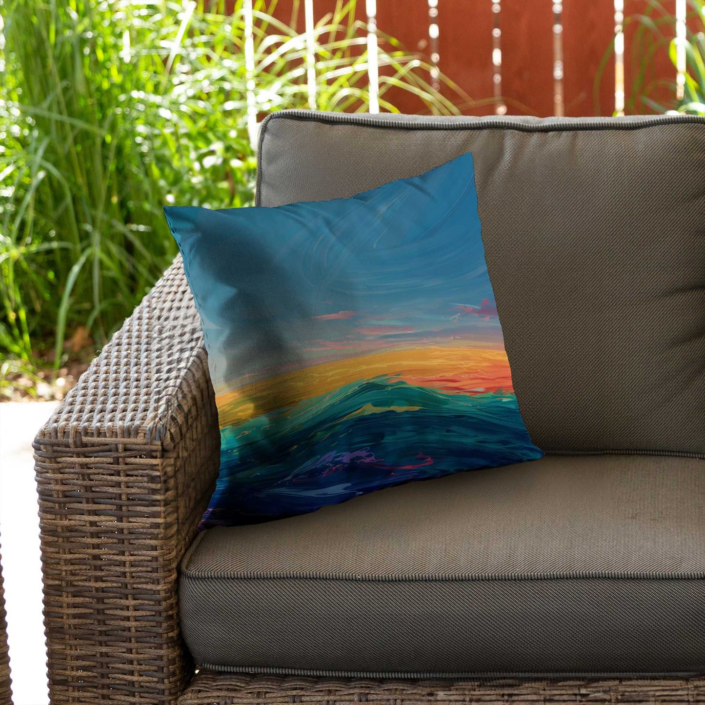 Watercolors Poly Twill Throw Pillow - Stylish Home Decor