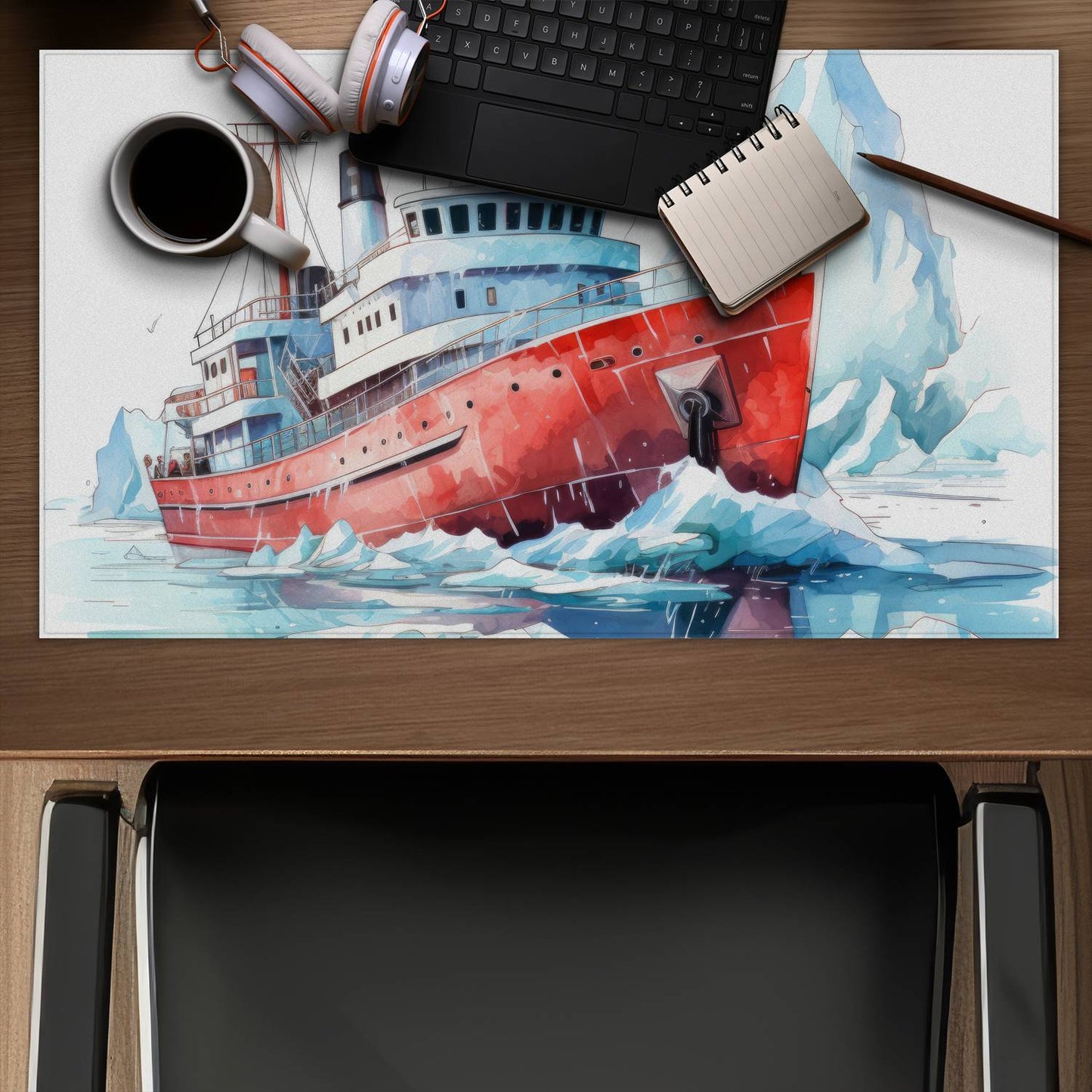 Breaking the ice - Desk mat - Print on demand