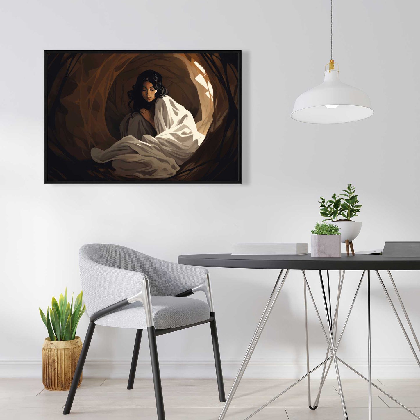 Warm embrace - Black Framed Canvas Art for Home Decor
