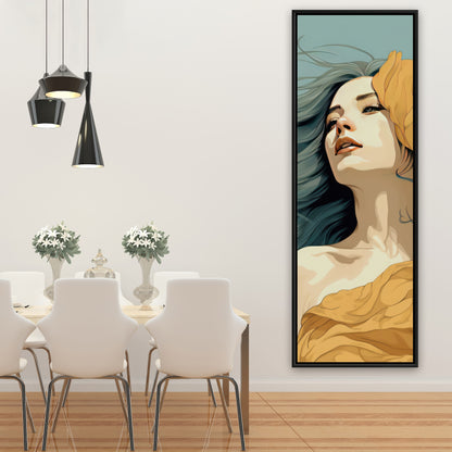 Sensual Flow - Turquoise Framed Canvas for Home Decor