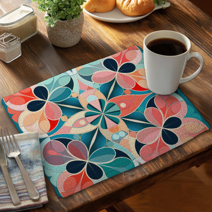 Mandala Pink Braided Polyester Placemat for Home Decor