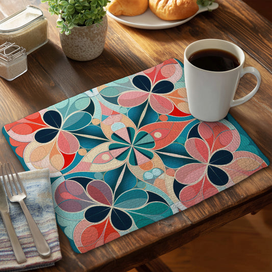 Mandala Pink Braided Polyester Placemat for Home Decor