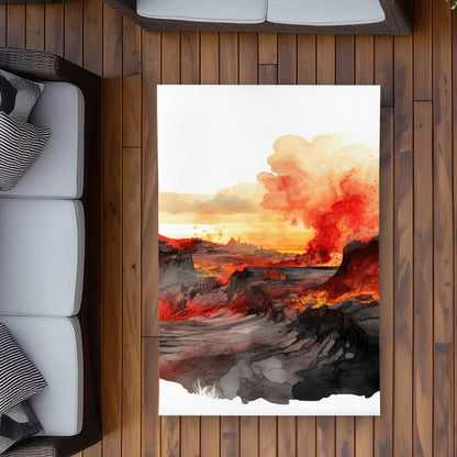 Minimalist Flow - Orange Outdoor Area Rug for Home Decor